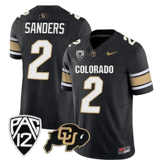 Colorado Buffaloes Shedeur Sanders Jersey #2 Vapor College Football All Stitched Black