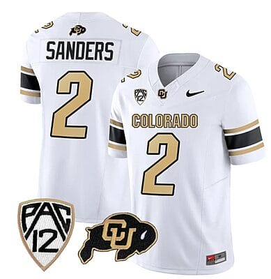 Colorado Buffaloes Shedeur Sanders Jersey #2 Vapor College Football All Stitched White