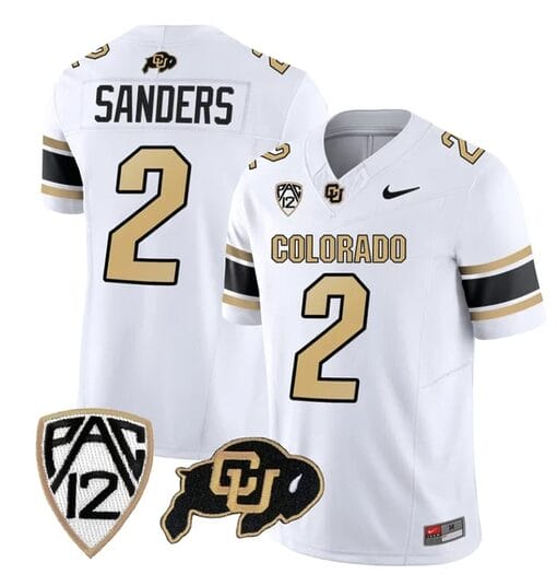 Colorado Buffaloes Shedeur Sanders Jersey #2 Vapor College Football All Stitched White