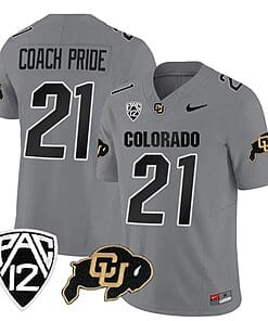 Colorado Buffaloes Coach Pride Jersey #21 Vapor Limited College Football All Stitched Gray