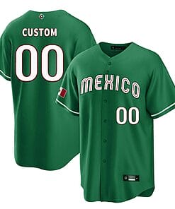 Custom Mexico Baseball Jersey 2023 World Cool Base All Stitched Green