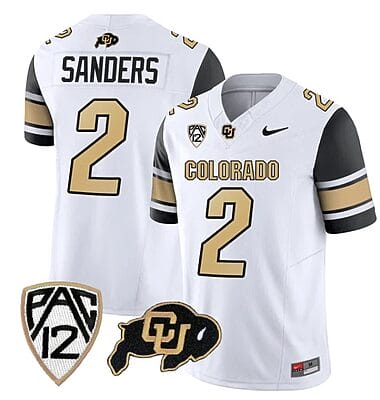 Colorado Buffaloes Shedeur Sanders Jersey #2 Vapor College Football All Stitched Black Sleeves