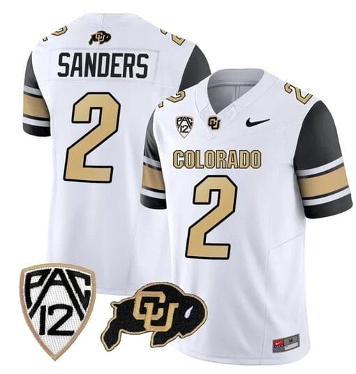 Colorado Buffaloes Shedeur Sanders Jersey #2 Vapor College Football All Stitched Black Sleeves