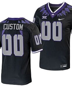 Custom TCU Horned Frogs Jersey Name and Number Alternate College Football Black Replica