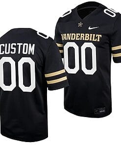Custom Vanderbilt Commodores Jersey Name and Number Home College Football Black