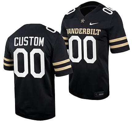 Custom Vanderbilt Commodores Jersey Name and Number Home College Football Black
