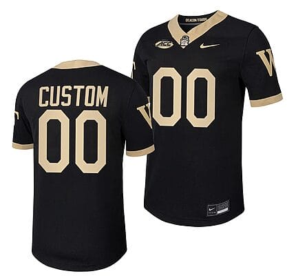 Custom Wake Forest Demon Deacons Jersey Name and Number Home College Football Black Replica