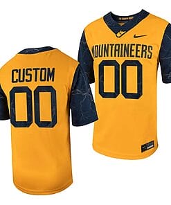 Custom West Virginia Jersey Name and Number Football Game Country Roads Gold