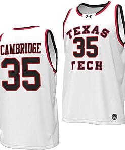 Devan Cambridge Jersey #35 Texas Tech Red Raiders Throwback Basketball Replica White