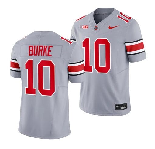 Denzel Burke Jersey Ohio State Buckeyes #10 2023 Alternate Gray Limited Football