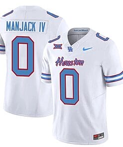 Houston Cougars Oilers Manjack IV Jersey #0 Inspired Vapor College Football 2023 All Stitched White