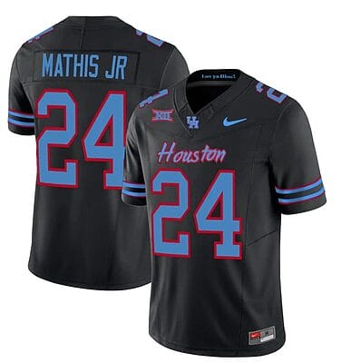 Houston Cougars Oilers Tony Mathis Jr Jersey #24 Inspired Vapor College Football 2023 All Stitched Black