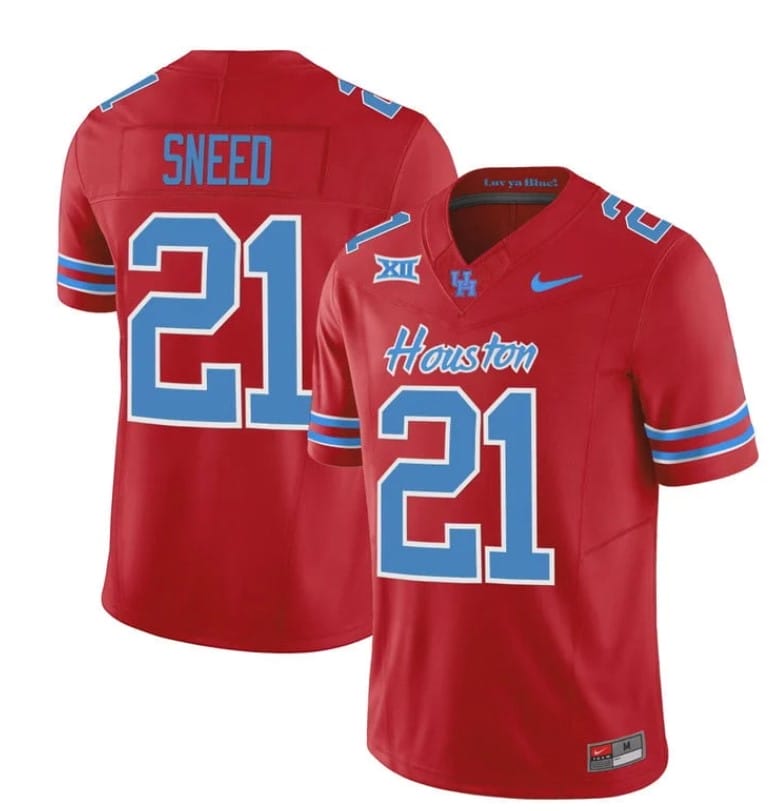 Houston Cougars Oilers Stacy Sneed Jersey #21 Inspired Vapor College Football 2023 All Stitched Red