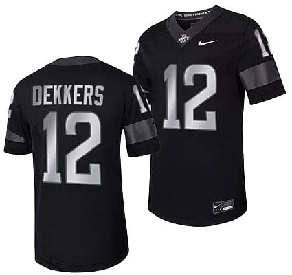 Iowa State Cyclones Hunter Dekkers Jersey #12 Alternate College Football Black