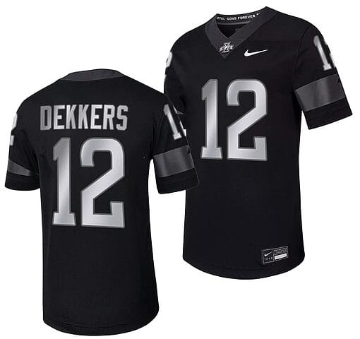 Iowa State Cyclones Hunter Dekkers Jersey #12 Alternate College Football Black