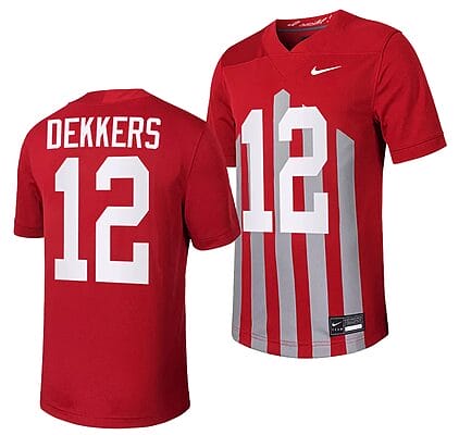 Iowa State Cyclones Hunter Dekkers Jersey #12 Throwback College Football Game Cardinal