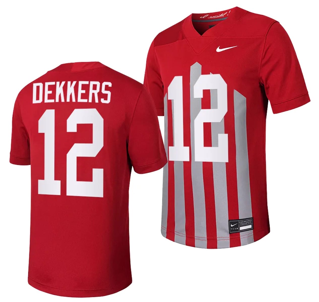 Iowa State Cyclones Hunter Dekkers Jersey #12 Throwback College Football Game Cardinal
