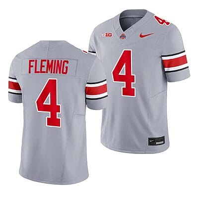 Julian Fleming Jersey Ohio State Buckeyes #4 2023 Alternate Gray Limited Football