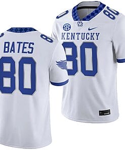 Kentucky Wildcats Brenden Bates Jersey #80 College Football Game 2023 White