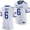 Kentucky Wildcats Dane Key Jersey #6 College Football Game 2023 White