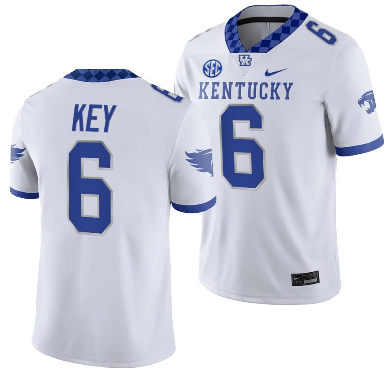 Kentucky Wildcats Dane Key Jersey #6 College Football Game 2023 White
