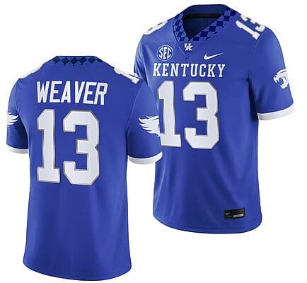 Kentucky Wildcats JJ Weaver Jersey #13 College Football Game 2023 Blue