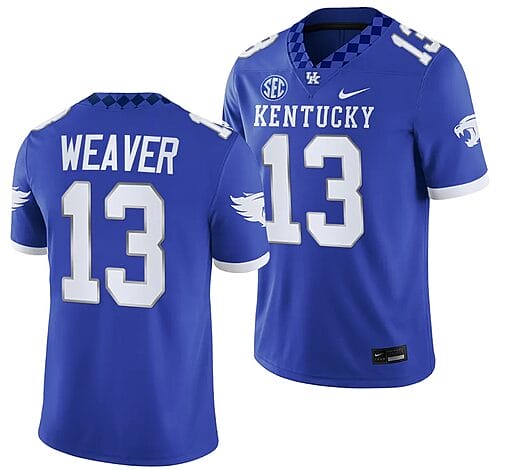 Kentucky Wildcats JJ Weaver Jersey #13 College Football Game 2023 Blue