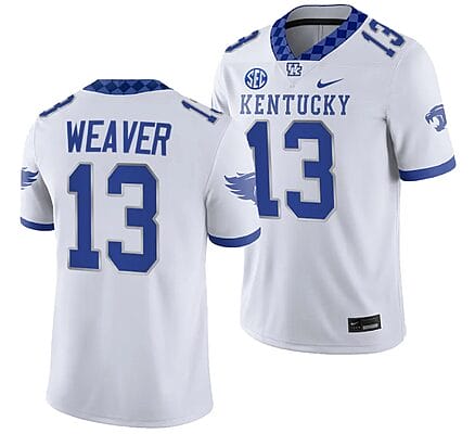 Kentucky Wildcats JJ Weaver Jersey #13 College Football Game 2023 White