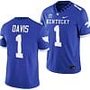 Kentucky Wildcats Ray Davis Jersey #1 College Football Game 2023 Blue