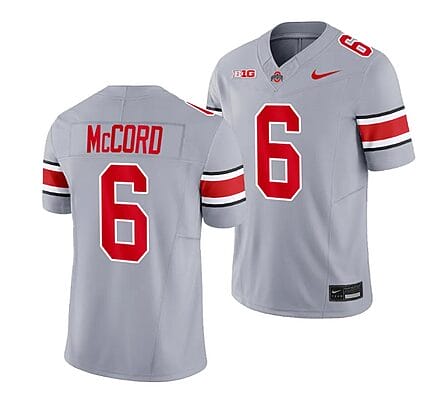 Kyle McCord Jersey Ohio State Buckeyes #6 2023 Alternate Gray Limited Football