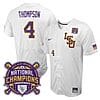 Lsu Tigers Jordan Thompson Jersey #4 National Champions NCAA College Baseball Stitched White