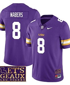 Lsu Tigers Malik Nabers Jersey #8 College Football Let's Geaux Patch Stitched Purple