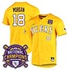 Lsu Tigers Tre Morgan Jersey #18 National Champions NCAA College Baseball Stitched Gold