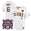 Lsu Tigers Brayden Jobert Jersey #6 National Champions 2023 NCAA College Baseball Stitched White Tigers