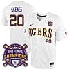 Lsu Tigers Paul Skenes Jersey #20 National Champions NCAA College Baseball Stitched White Tigers