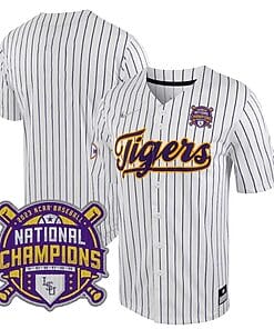 Lsu Tigers National Champions Jersey NCAA College Baseball Stitched White Stripe