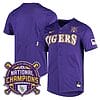 Lsu Tigers National Champions Jersey NCAA College Baseball Stitched Purple