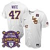 Lsu Tigers Tommy White Jersey #47 National Champions NCAA College Baseball Stitched White
