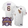 Lsu Tigers Brayden Jobert Jersey #6 National Champions 2023 NCAA College Baseball Stitched White