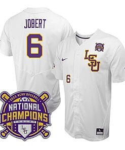 Lsu Tigers Brayden Jobert Jersey #6 National Champions 2023 NCAA College Baseball Stitched White