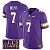 Lsu Tigers Grant Delpit Jersey #7 College Football Let's Geaux Patch Stitched Purple