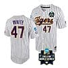 Lsu Tigers Tommy White Jersey #47 World Series 2023 College Baseball Stitched White