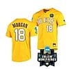 Lsu Tigers Tre Morgan Jersey #18 World Series 2023 College Baseball Stitched Yellow