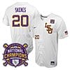 Lsu Tigers Paul Skenes Jersey #20 National Champions NCAA College Baseball Stitched White