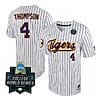 Lsu Tigers Jordan Thompson Jersey #4 World Series 2023 NCAA College Baseball Stitched White