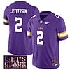 Lsu Tigers Justin Jefferson Jersey #2 College Football Let's Geaux Patch Stitched Purple