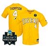 Lsu Tigers Jordan Thompson Jersey #4 World Series 2023 NCAA College Baseball Stitched Yellow