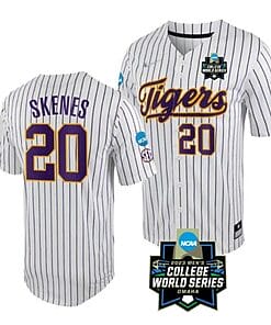 Lsu Tigers Paul Skenes Jersey #20 World Series 2023 NCAA College Baseball Stitched White