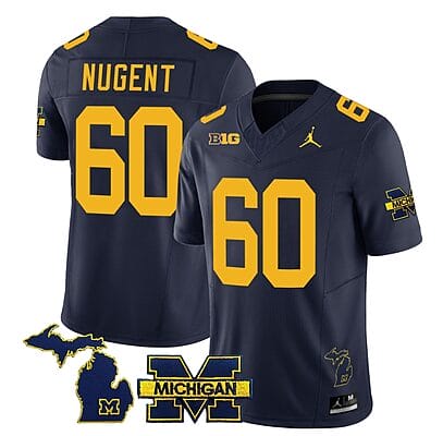 Michigan Wolverines Drake Nugent Jersey #60 Special College Football 2023 Stitched Navy