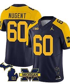 Michigan Wolverines Drake Nugent Jersey #60 Special College Football 2023 Stitched Navy Alternate